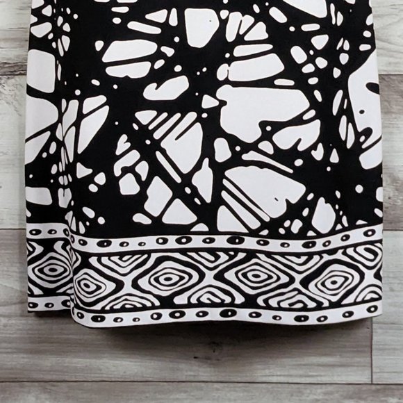 Muse*Women's Sleeveless 3/4 Zipper Back Abstract Neckline Midi Dress~ Size 14 - Picture 5 of 11